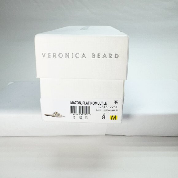 Veronica Beard Mazon Platinum Gold Flat Sandals - WITH BOX & DUST COVER - Picture 7 of 8